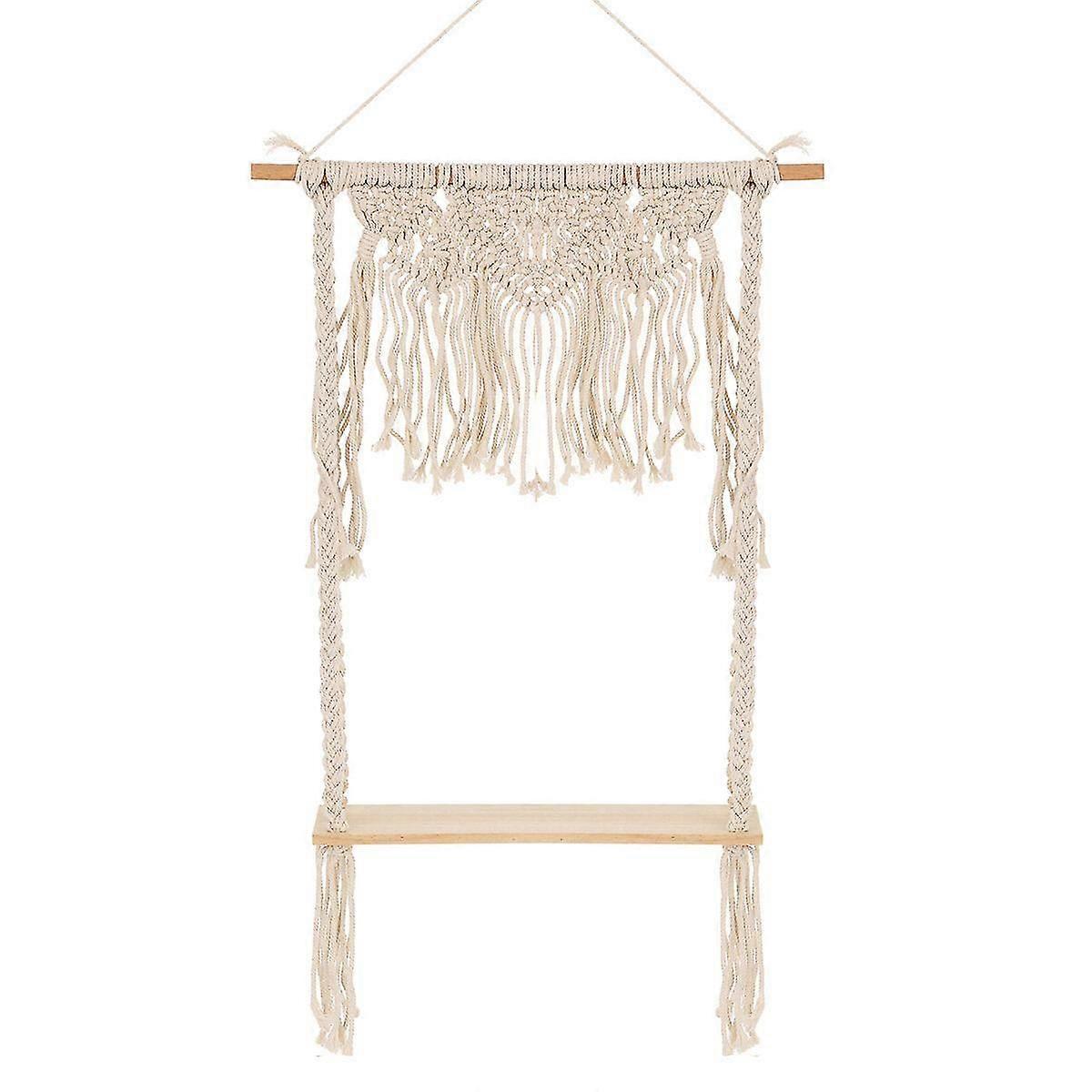 Woven Macrame Boho Plant Hanger Holder Tapestry Wall Hanging Art For Home Wall Storage Decor