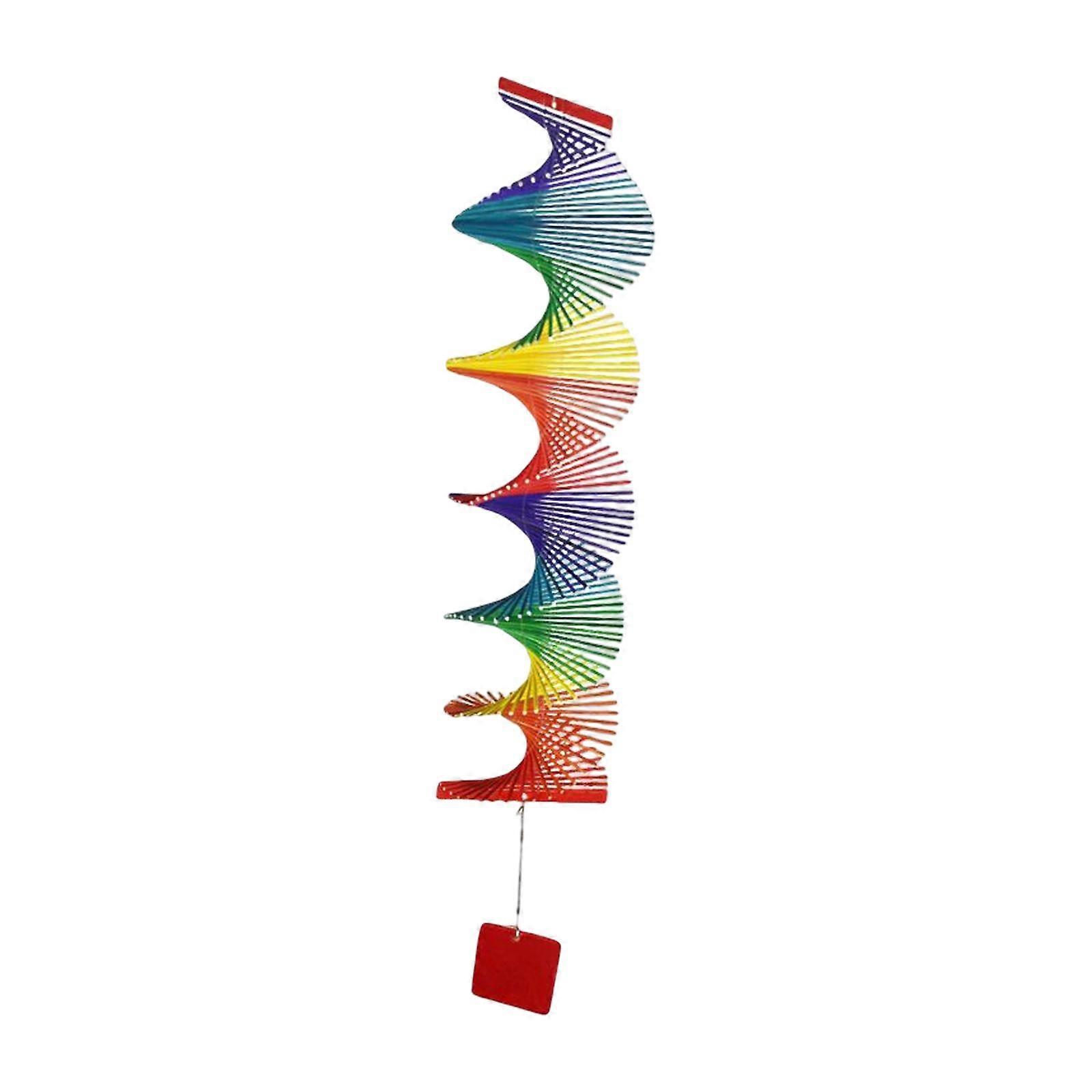 Trä Vindspel Regnbåge Vind Hängande Dekor Spiral för Utomhus Gård