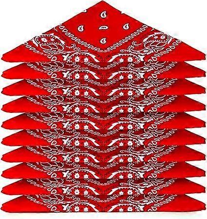 10 db kendő csomag Pamut paisley sál kendő (54*54cm), piros)