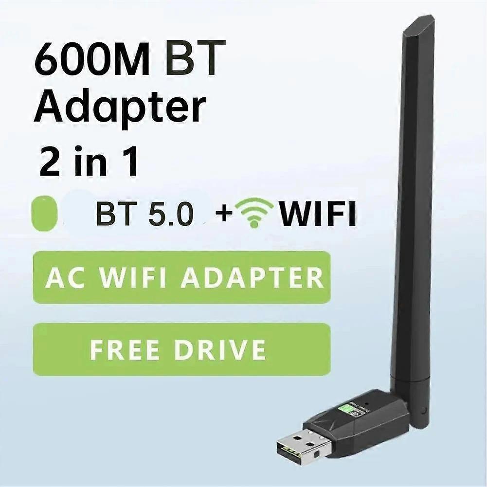 Network Card Durable Adapter 600M Exceptional Wireless USB BT5.0 Driver Card Bluetooth Network Free Ergonomic