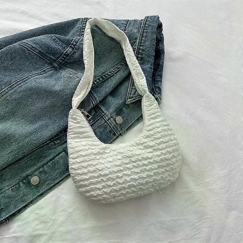 Korean Version Soft Women Shoulder Bag Casual Simple Handbags Designer Artistic Style Underarm Bag Sweet Dumplings Bag