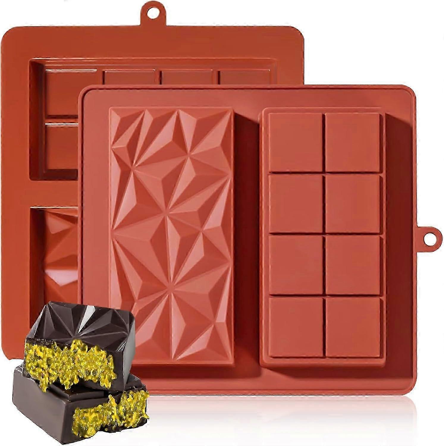 Chocolate Bar Mold, Deep 1 Inch Pistachio Chocolate Bar Silicone Thick Mold for Stuffed Bar, Candy Bar Mold for Filling