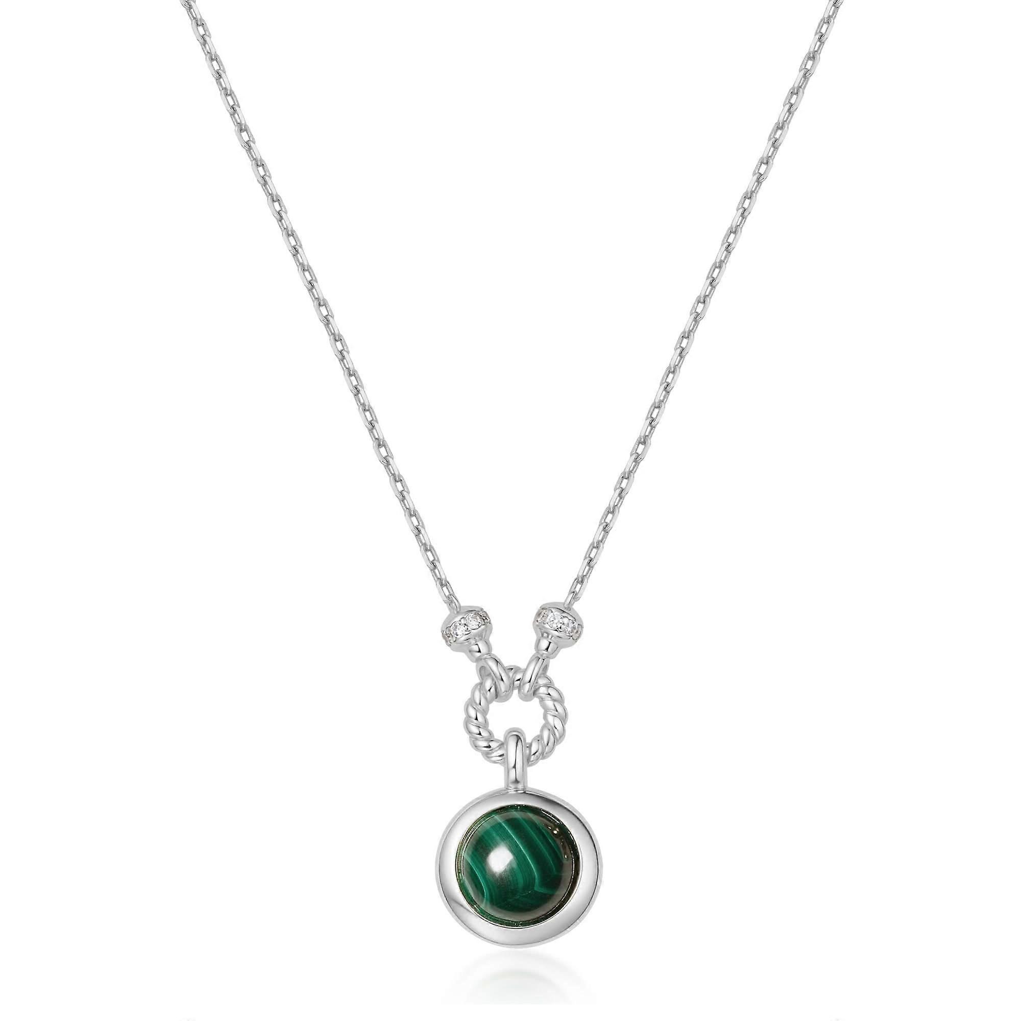 Silver Malachite Reversible Vacation Necklace N063-06H