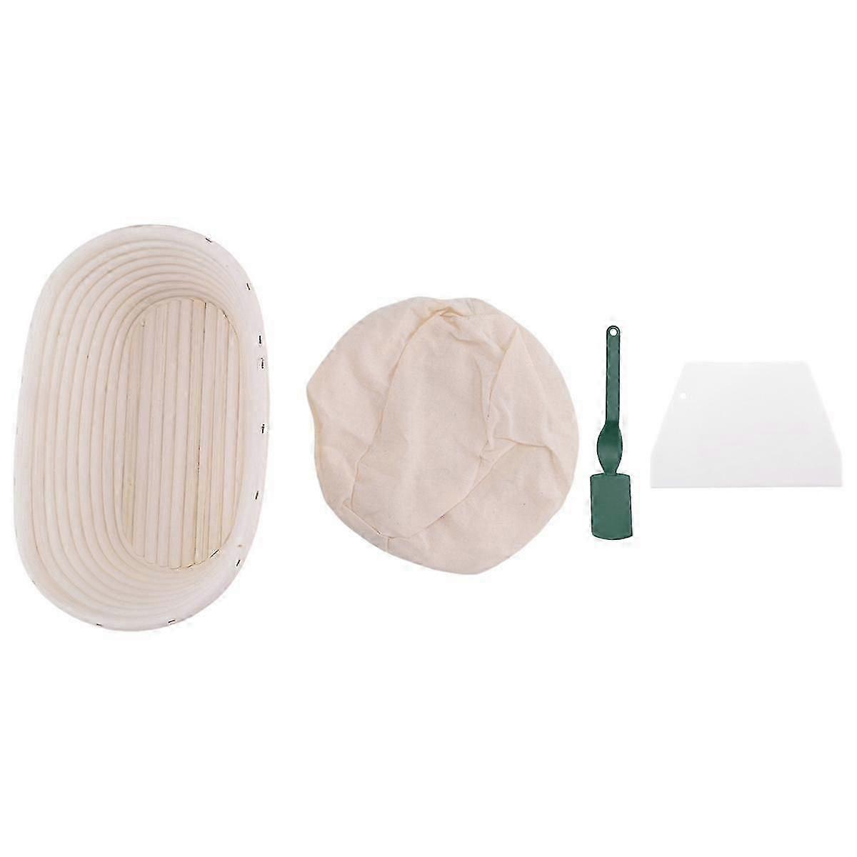 Oval Bread Proofing Basket, Handmade Banneton Bread Proofing Basket Brotform with Bread Lame, Dough DS