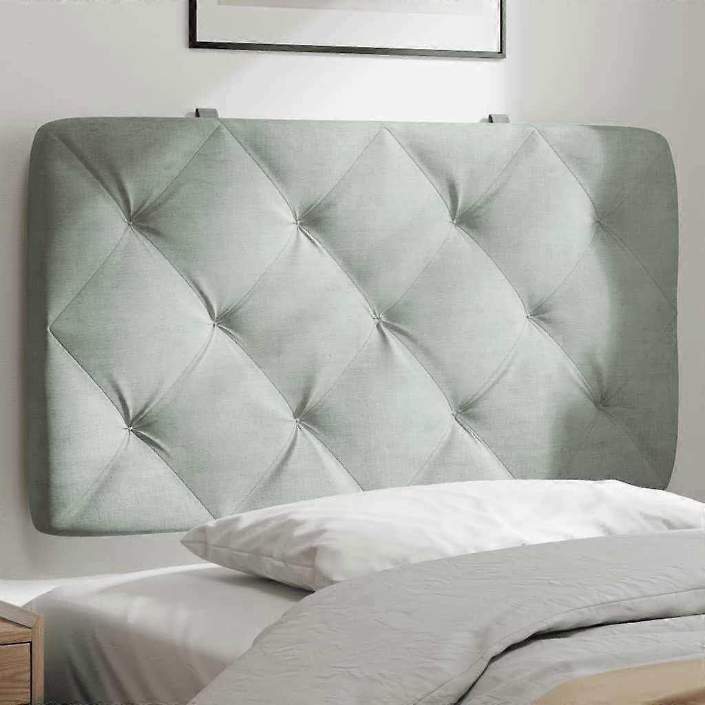 Headboard Cushion Light Grey 90 cm Velvet