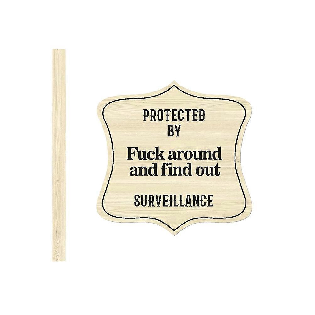 Protected by Around and Find Out Surveillance Yard Sign Security Signs for Outdoor