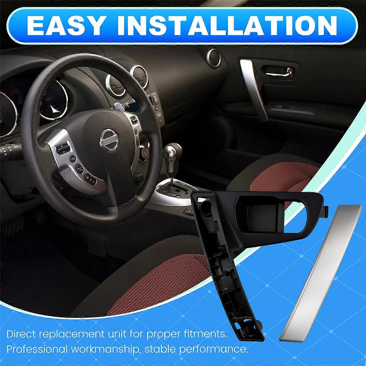 Car Front Inside Door Handles Cover Base with Door Armrest Strips for J10