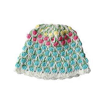 Chapeau de seau au crochet pour femme adolescents en plein air pliable trajet pêcheur chapeau large bord printemps été chapeau anti-uv rouge vert