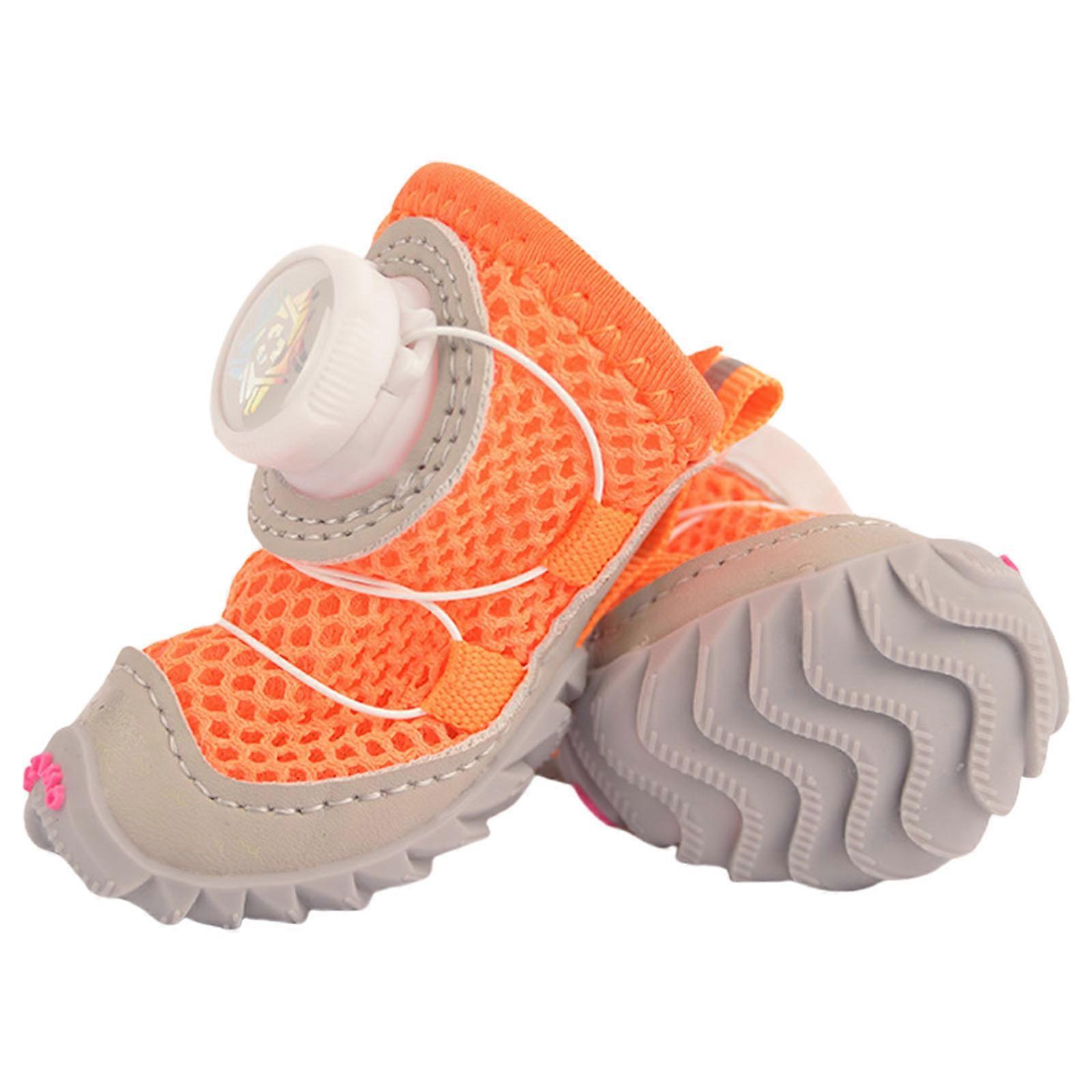 1pair Nonslip Dog Boot Reflective Puppies Shoes Soft Soles Dog Paw Protectors During Walks and Playtimes 2PCS Orange L 6.6cm Width 5.4cm
