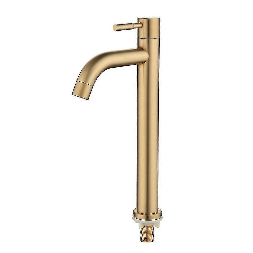 Faucet, Single - Handle, Tall and Sleek Design, Ideal for Bathroom Sink, Gold Finish