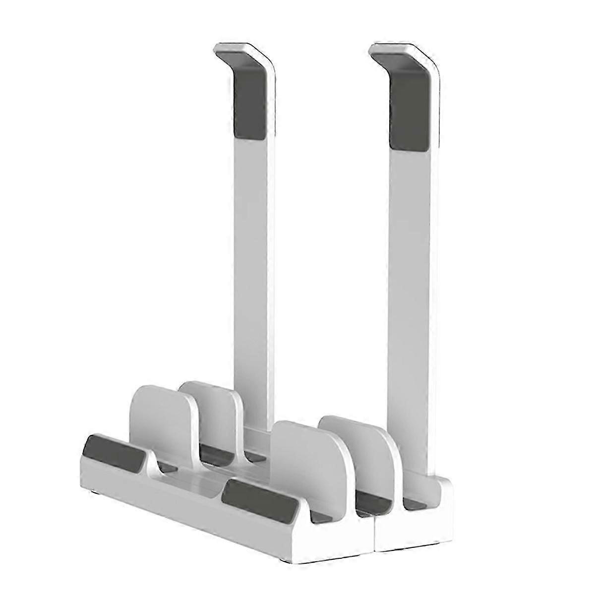 Adjustable Vertical Laptop Stand, 3-Slot Padded Stand for 16 Inch Laptops, Rectangular Base, Enhanc