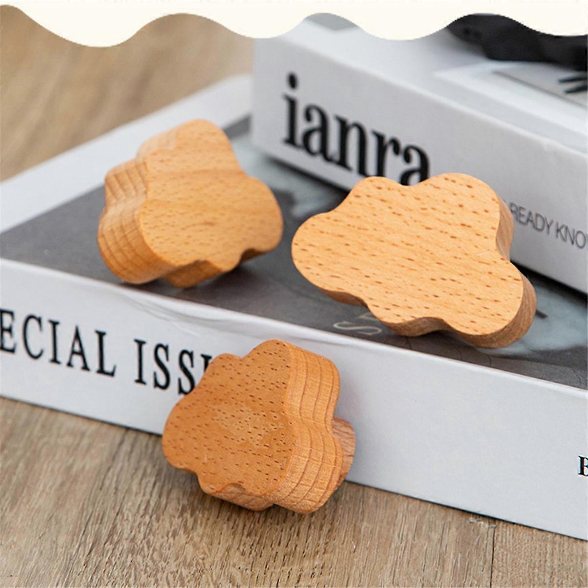 6PCS Cloud Shape Furniture Handles Moon Drawer Wooden Knobs Cloud Children Decoration Cabinet Wood Pulls Knobs Set