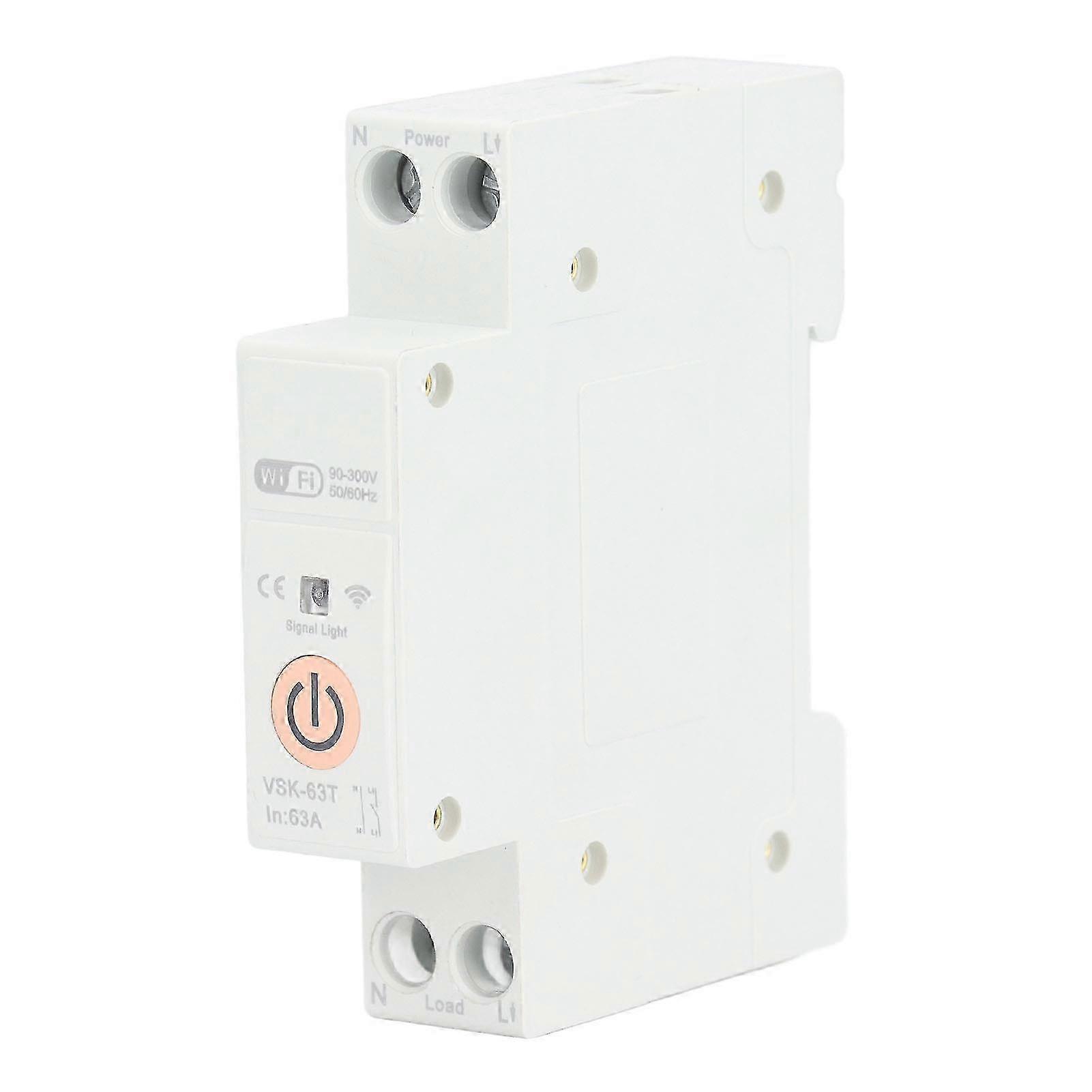 Tuya Smart WiFi 1P 63A Circuit Breaker: Remote Voice Control, Timing Cycle, 90V - 300V