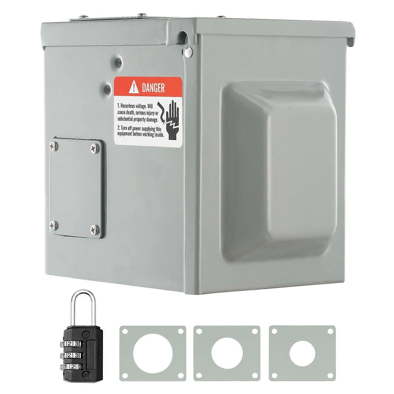 50 Amp RV Power Outlet Box, 125/250 Volt, Enclosed Lockable Outdoor RV Receptacle Box, NEMA 14-50R Weatherproof Electrical Panel