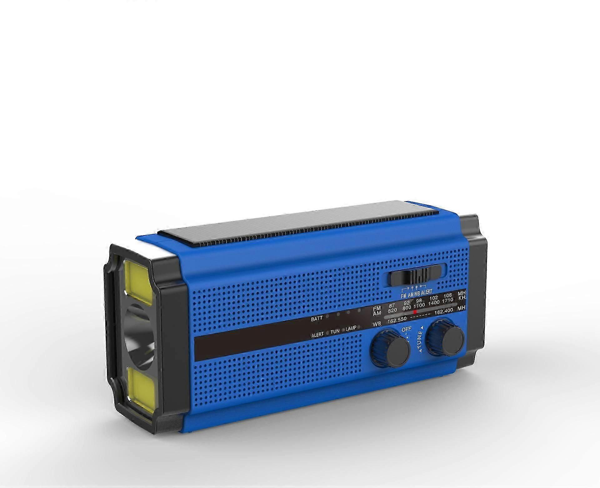 Solar Radio, AM/FM Crank Radio, Portable Emergency Radio with 5000 mAh Rechargeable Battery, 3 Modes LED Torch