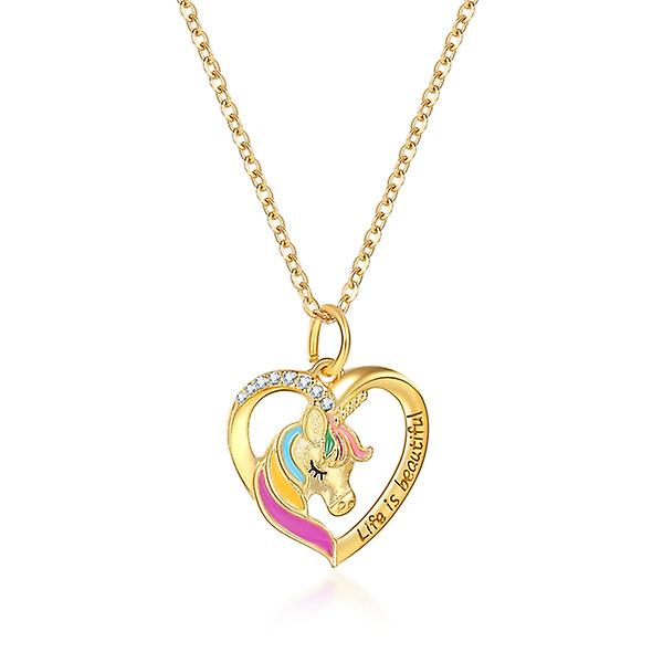 Collier poney coloré en or