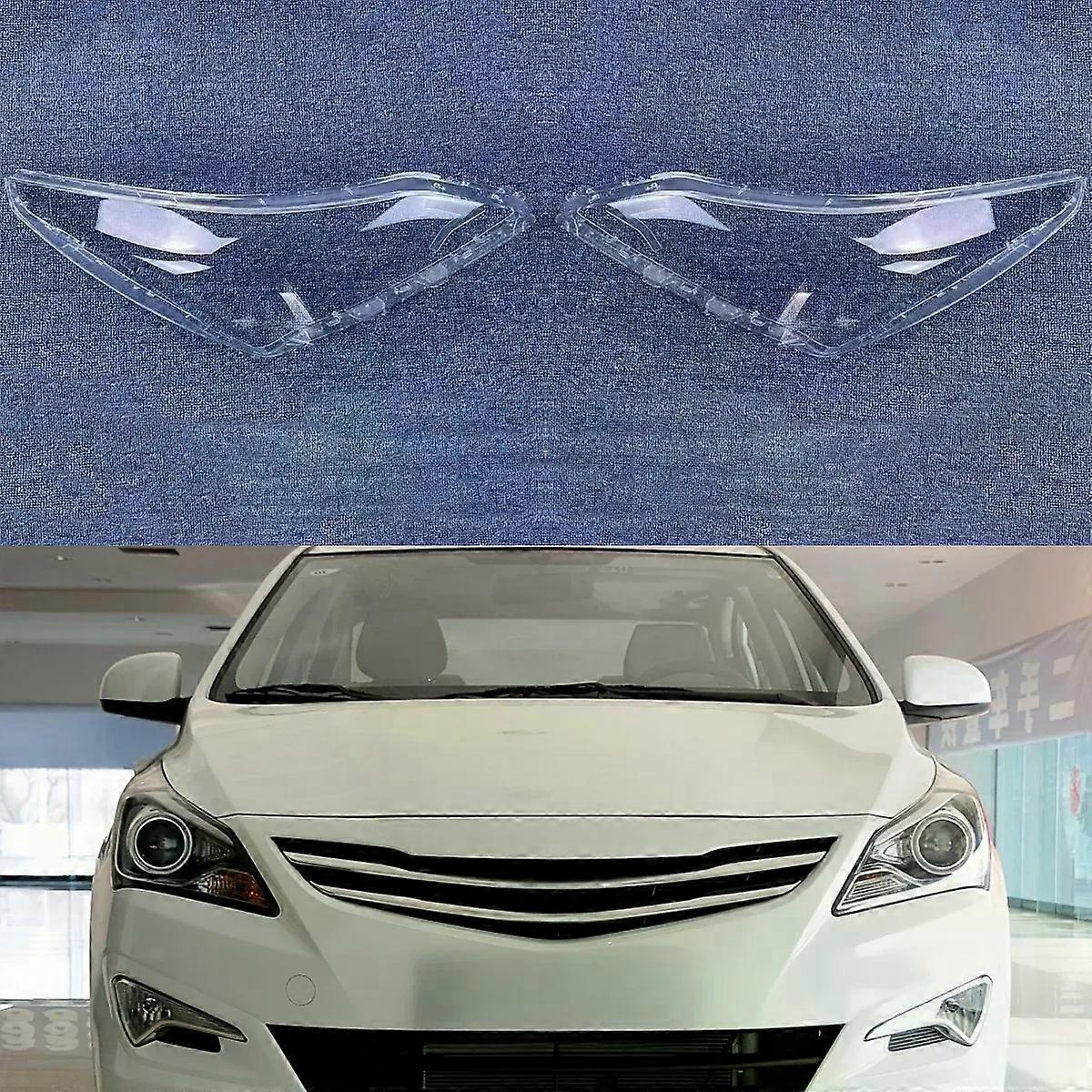High qualityFor Hyundai Verna Solaris 2014 2015 2016 Headlight Cover Transparent Shell Headlamp Mask Plexiglass Replace Original Lampshade