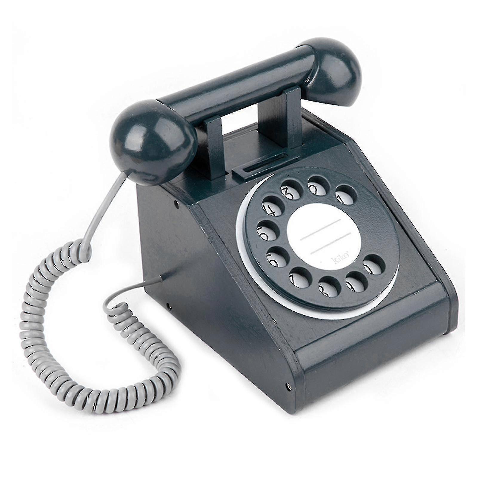 Wooden Telephone Toy 3 Color Choose Pink Yellow Black For Toddler Kids Boys Girls