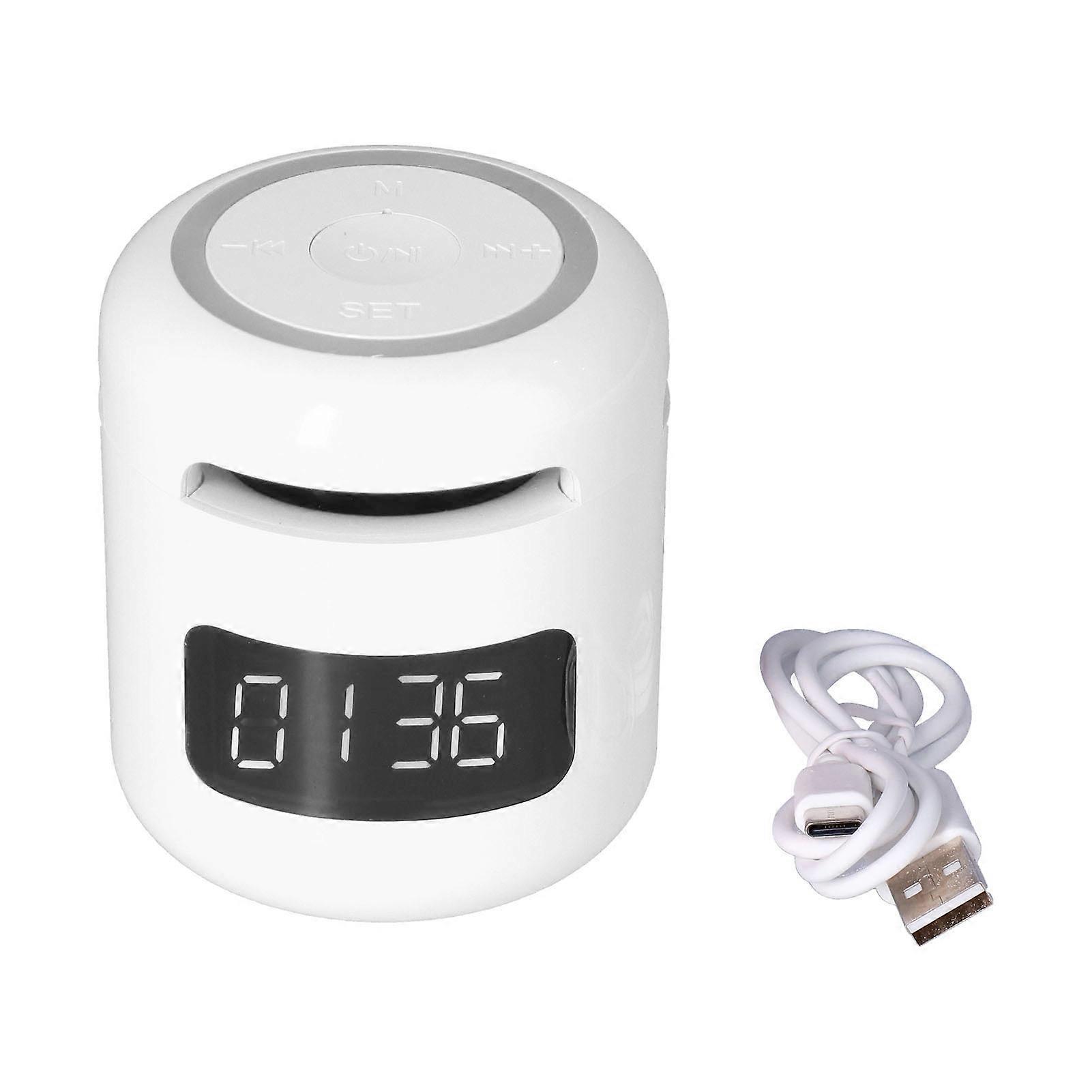JM01 BT Clock Speaker Multifunctional Adjustable Portable BT Clock Speaker Radio with LED ScreenWhite