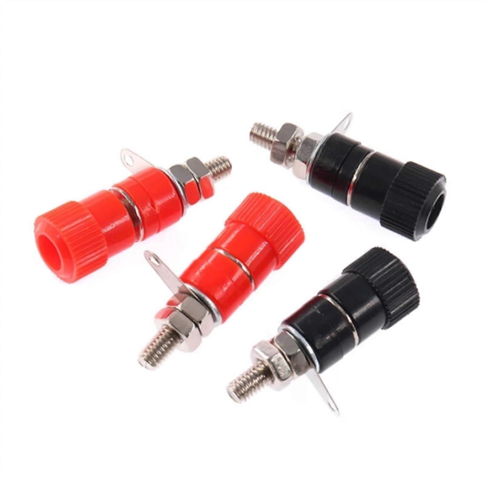 10PCS/LOT Red Black 4mm Banana Plug Jack JS-910B Socket Binding Post Terminal Connector for Audio Amplifier Speaker Cable (Color : 10 Red)