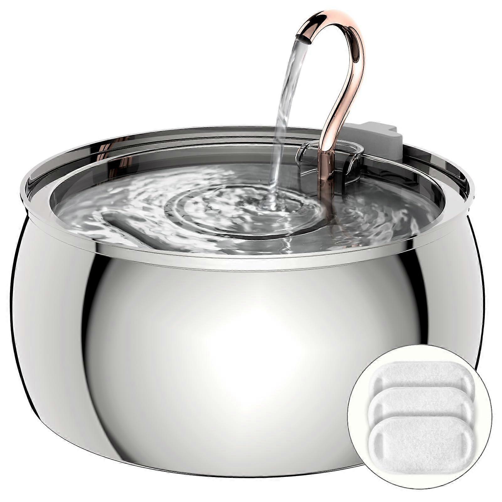 Tomxute Cat Water Fountain - 4.0L/135 OZ GOOSEENECK Copper Faucet Design - 3 Spare Filter Comes