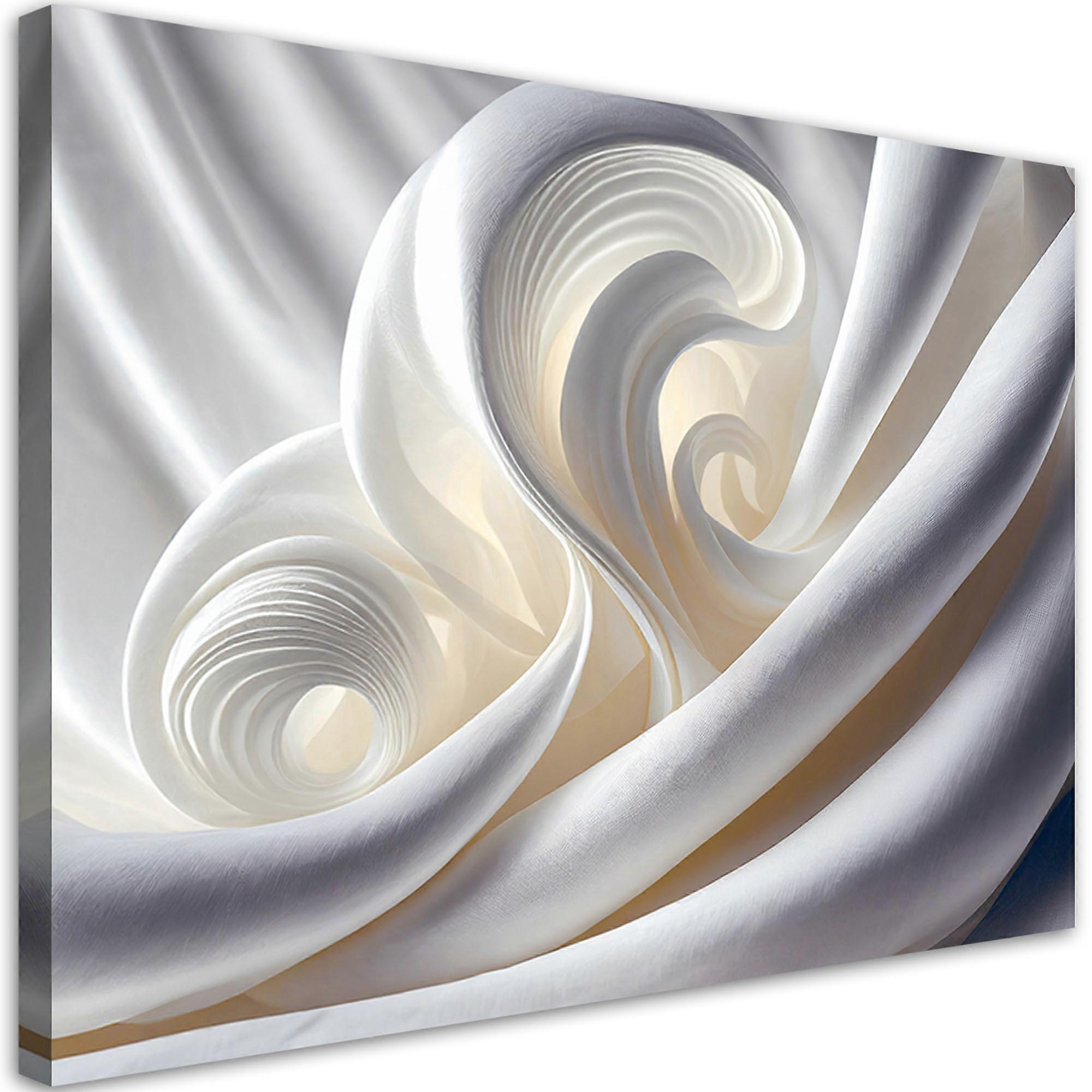 Impression sur toile, Abstraction 3D blanche - 90x60
