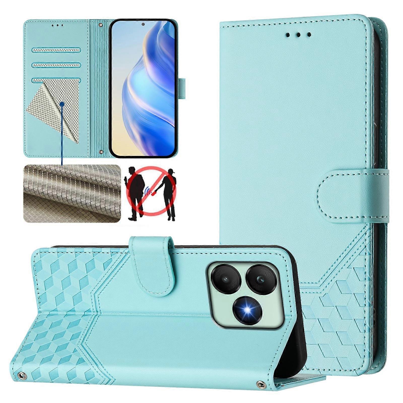 Honeycomb Embossing RFID Leather Phone Case