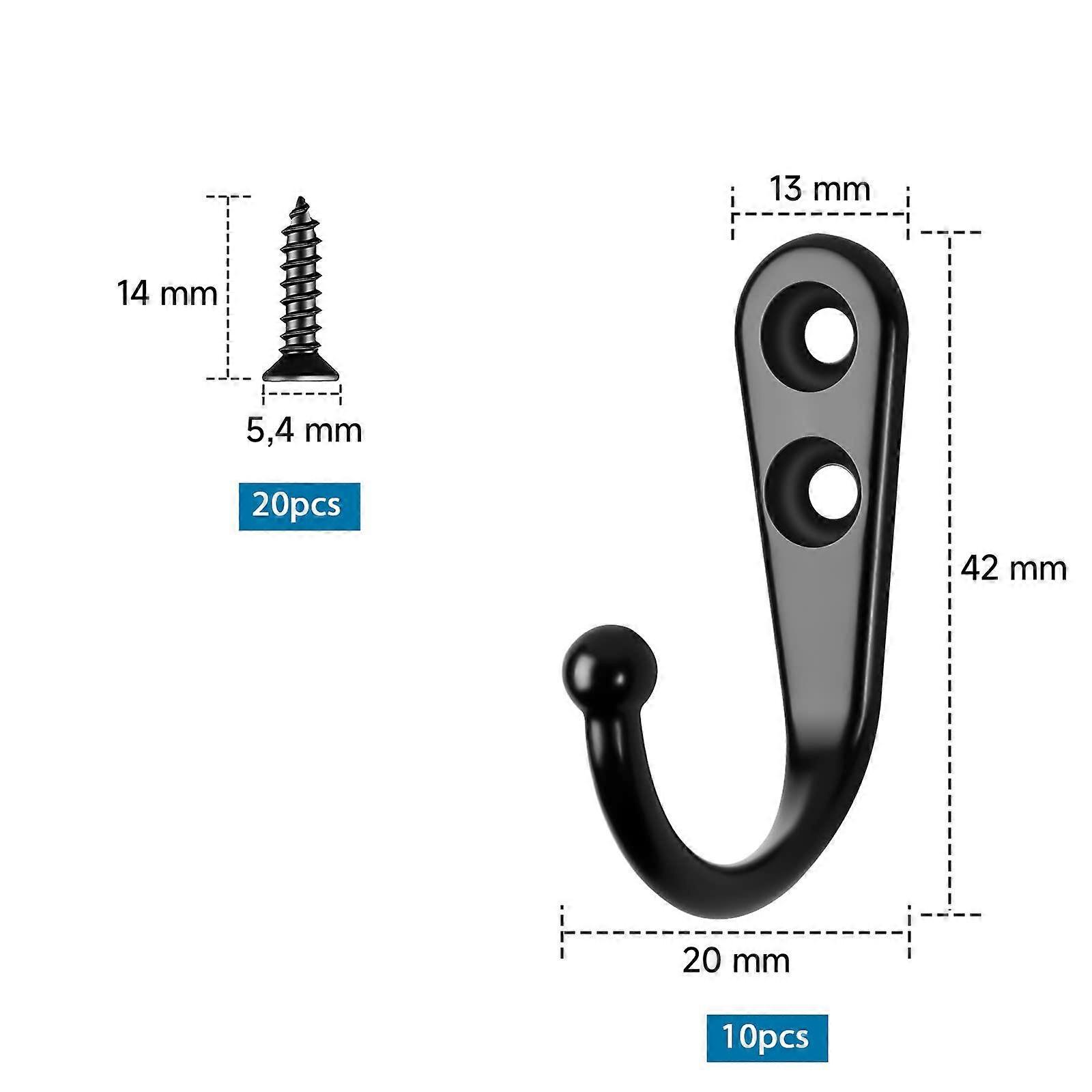 10Pcs High Strength Wall Hooks for Coats and Home Use