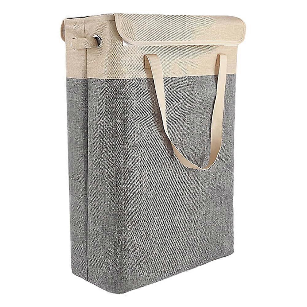 Slim Laundry Hamper with Handles and Lid, Containers Household for Storing and Organizing, 45L