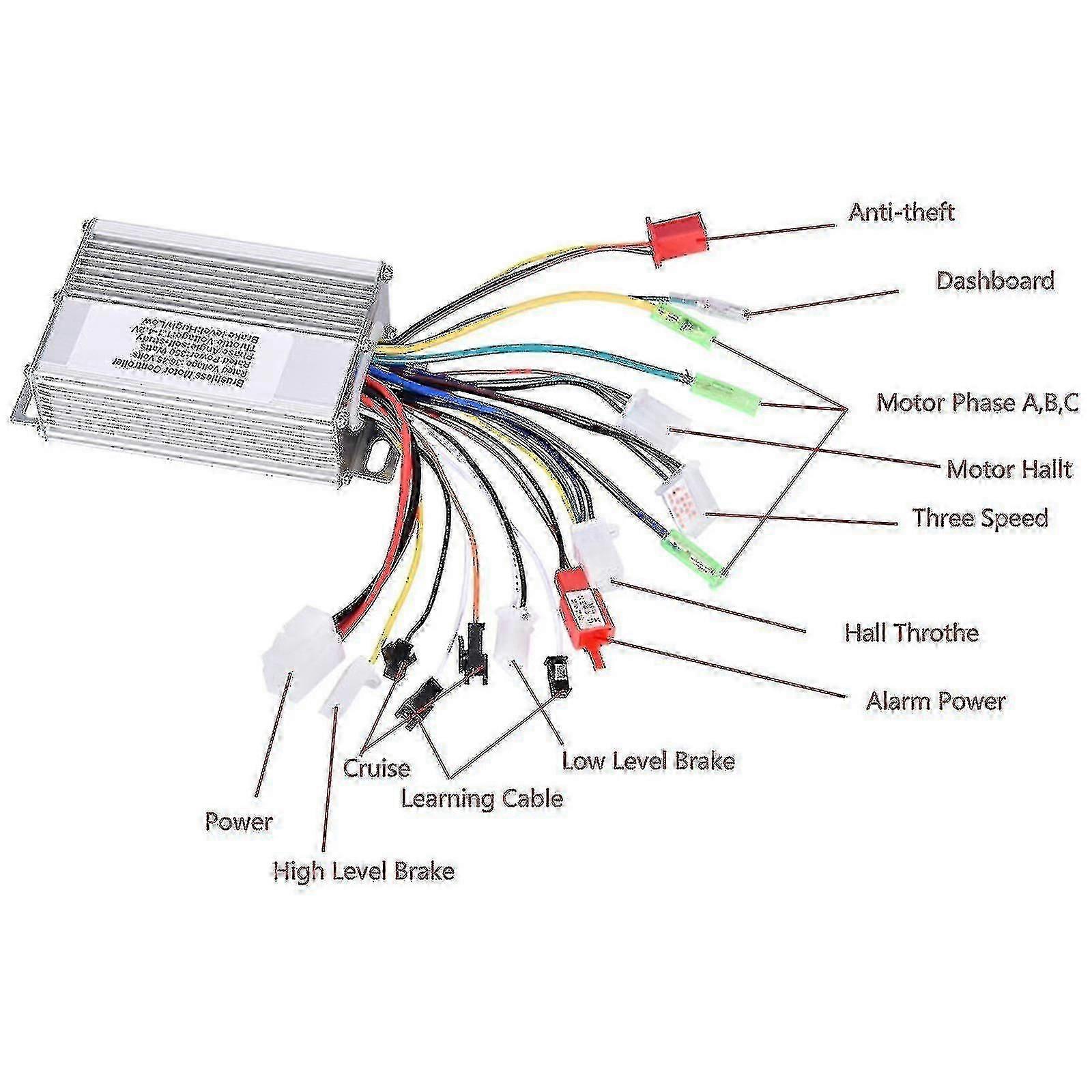 36v/48v 350w Elektrikli E-bisiklet Scooter Fırçasız Dc Motor Hız KontrolÖrü