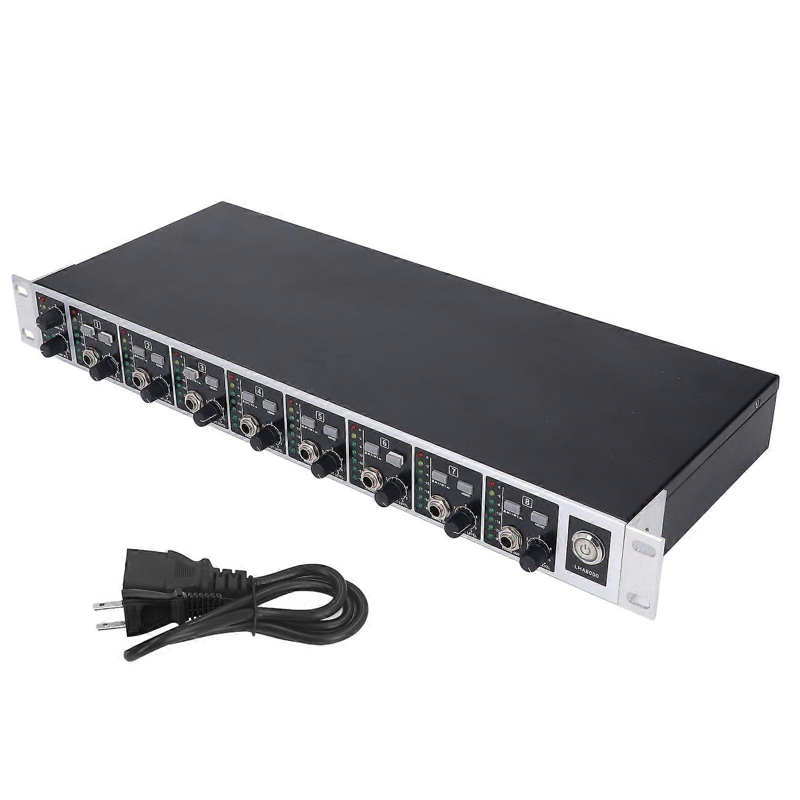 Headphone Power Amplifier 8 Channel Earphone Splitter Professional Distributor for Studio and Stage Use