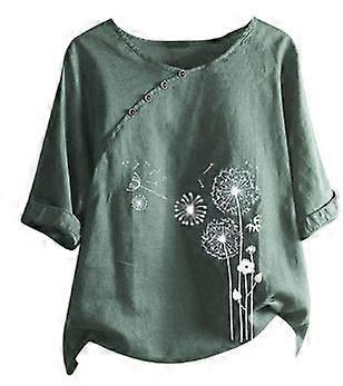 Women's Short-Sleeved T-Shirt Button 3D Digital Printing Plus Size