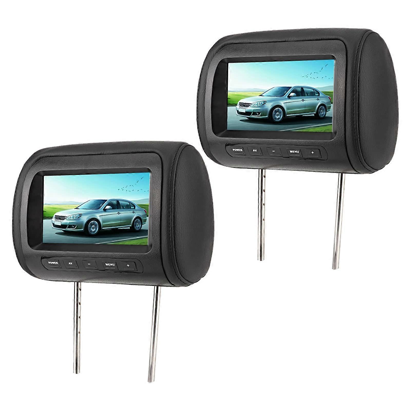 Car TV for Back seat, 2pcs 7 in Control Headrest LCD Video Monitor MP5 Display Black DVD Player