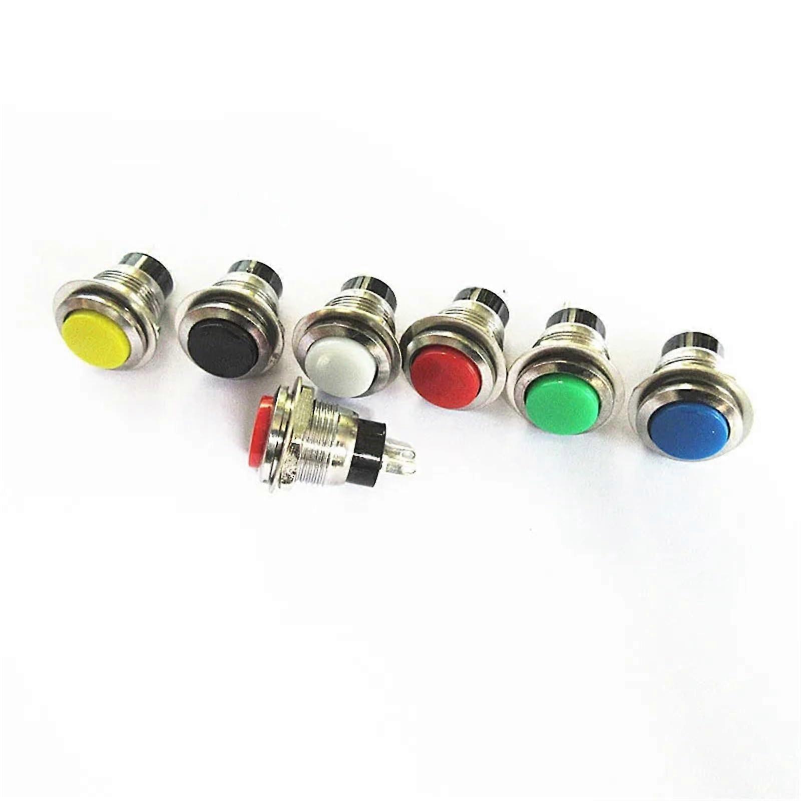 DS318 Small Button Switch 20PCS Circular Automatic Inching Doorbell Button 12mm Hole Size White