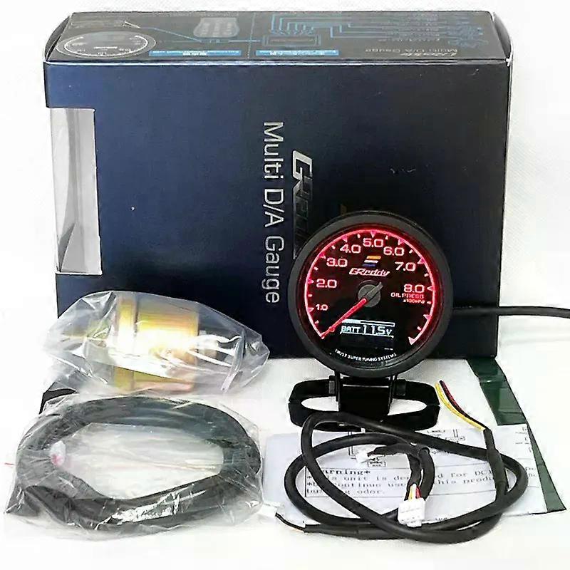 Boost Gauge Water Temp 7 Warna LCD Display Turbo Oil Pressure RPM Tachometer Racing Mete