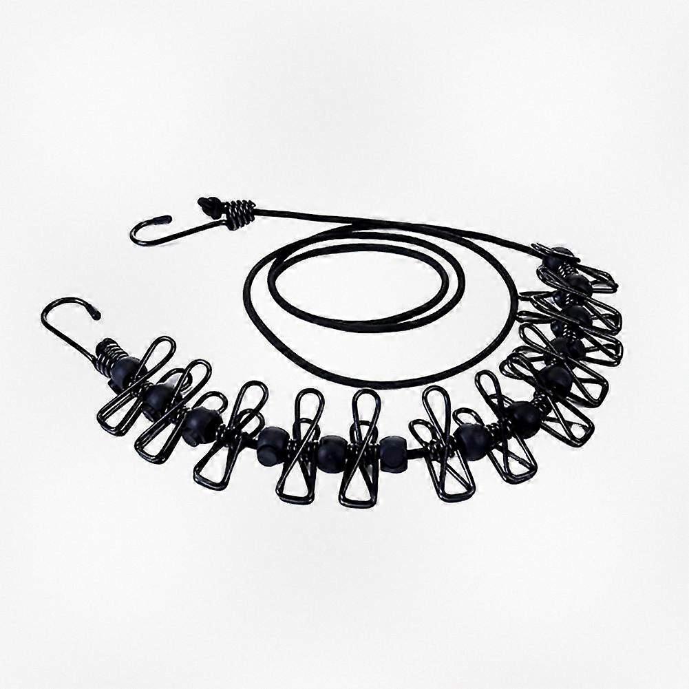 Retractable Windproof Clothesline with 12 Clips for Travel, Portable Laundry Drying Rack Hanger