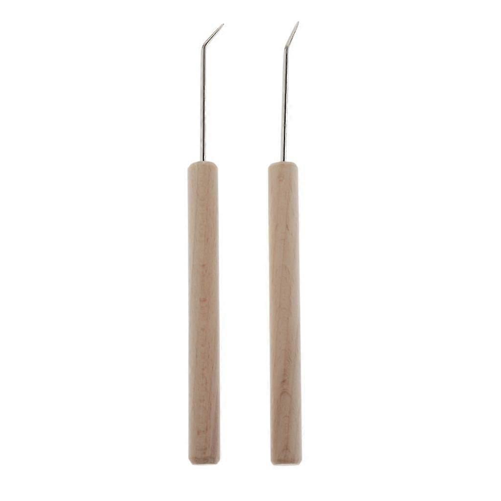 2Pcs Beech Knitting Loom Hook Tool for Knitting Crafts Making Baby Blankets