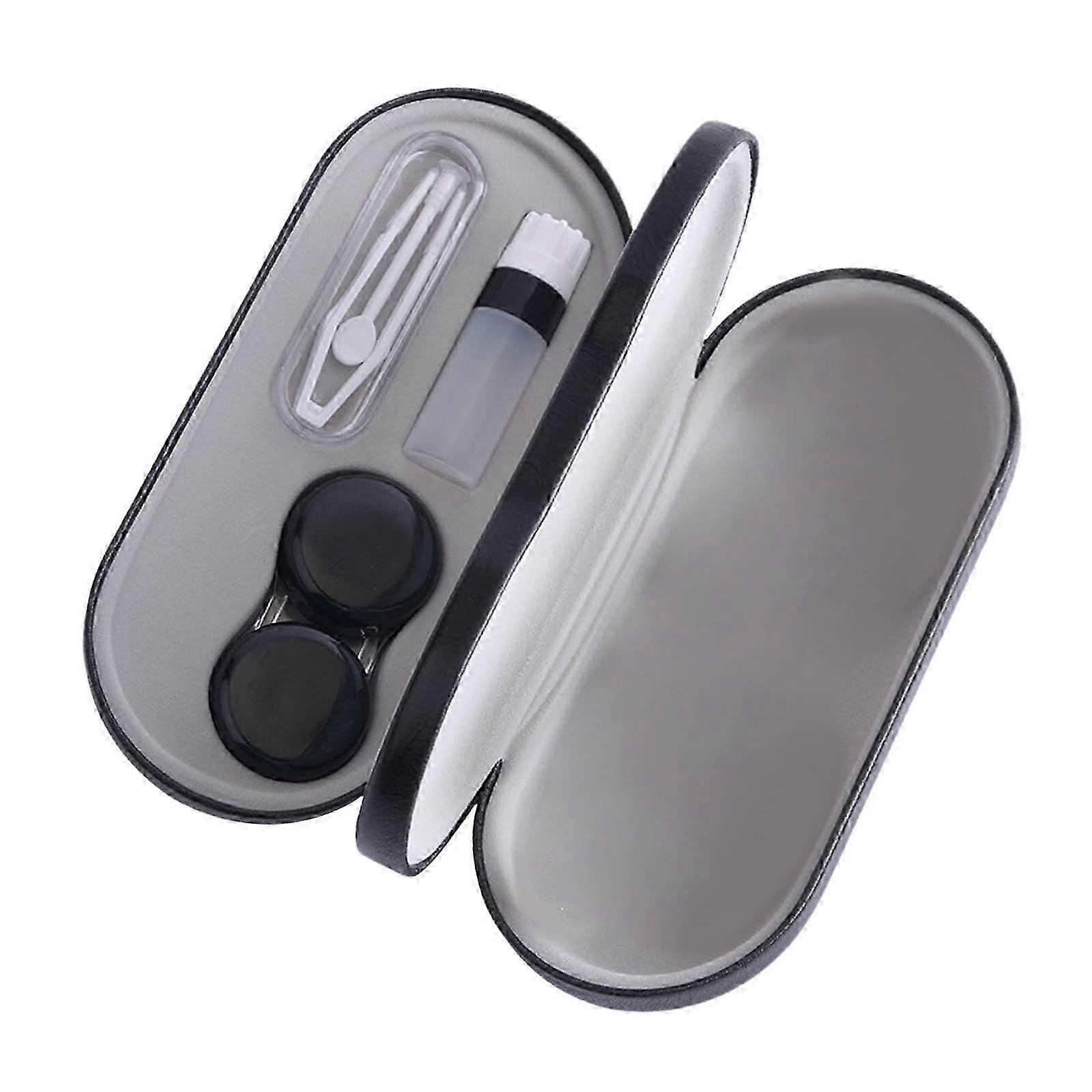 Double Eyeglass Case, Dual Use, Mirror and Lens solution Bottle Lens Case for , Glasses Container, Holder