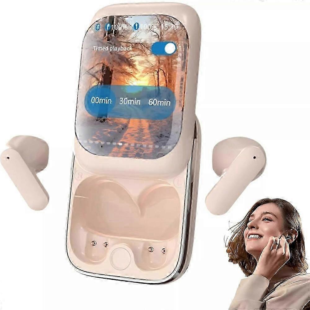 Intelligent Touch Screen Bluetooth Earphones, Sliding Color Screen In-Ear Noise Reduction Headsets, Music/Game Modes For Iphone Andriod