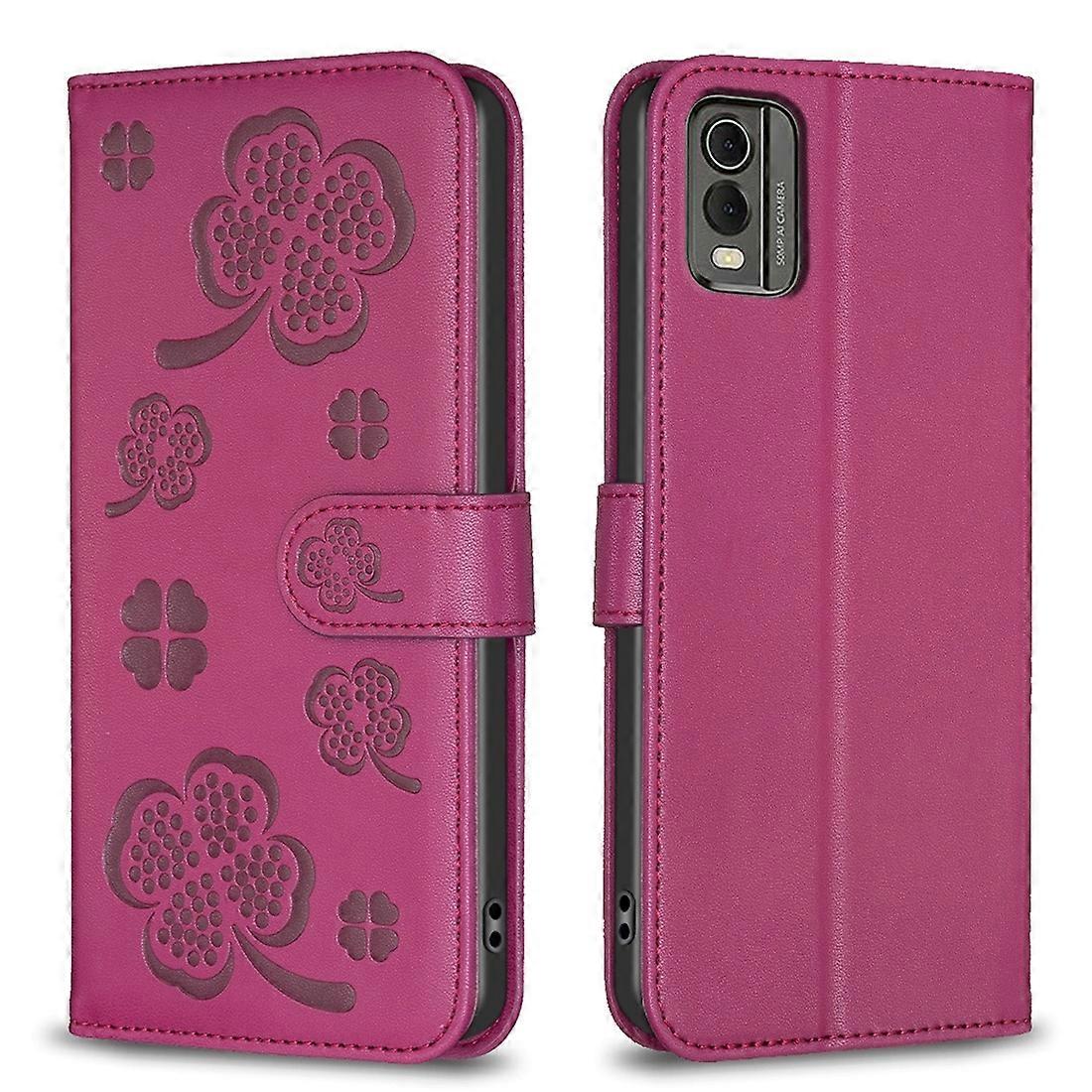 Four-leaf Embossed Leather Phone Case