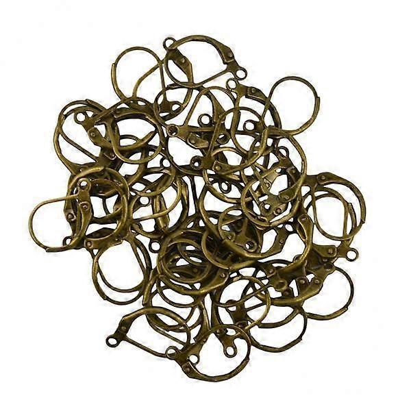 5x50 pcs French Leverback Earrings Findings Earwire Hooks Open Loop DIY Bronze