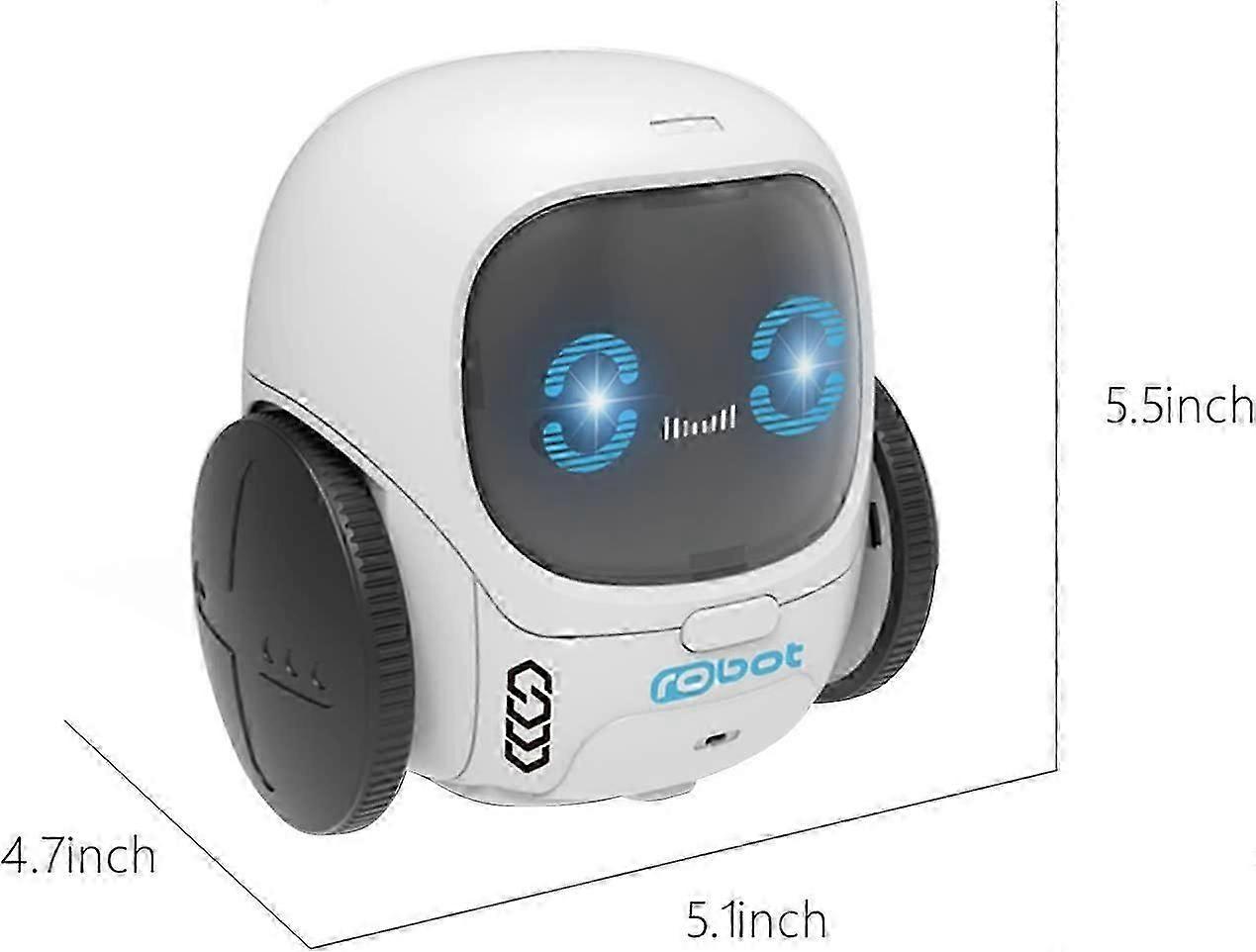 Cute Round Electric Robot Remote Control Small Dome Light Music Machine Language Rotation Demonstration Electric Robot Best Gift For Boys And Girls