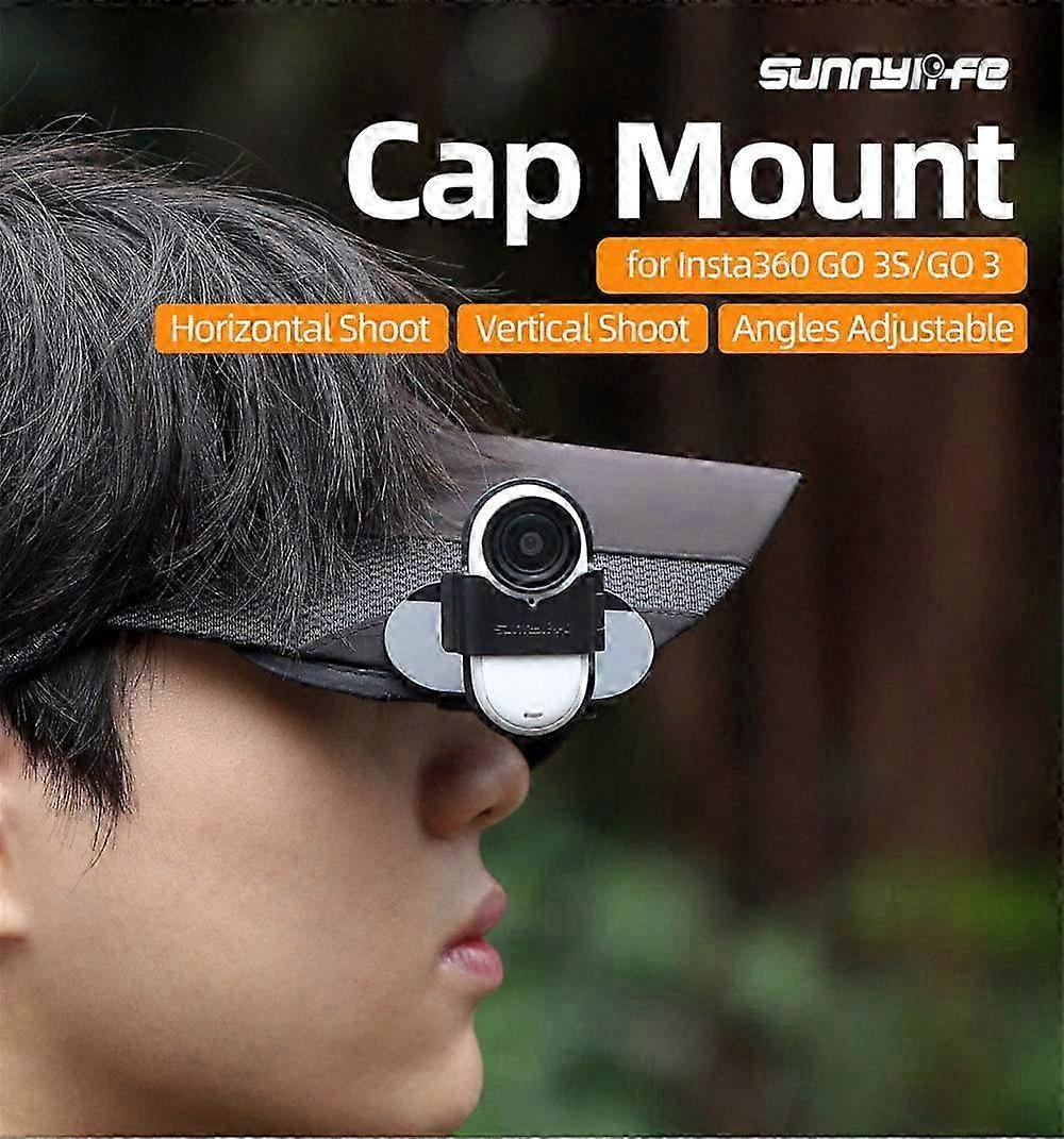 Baseball Cap Clip Mount for Quick Attachment of Action Cameras like Insta360 GO3/3S