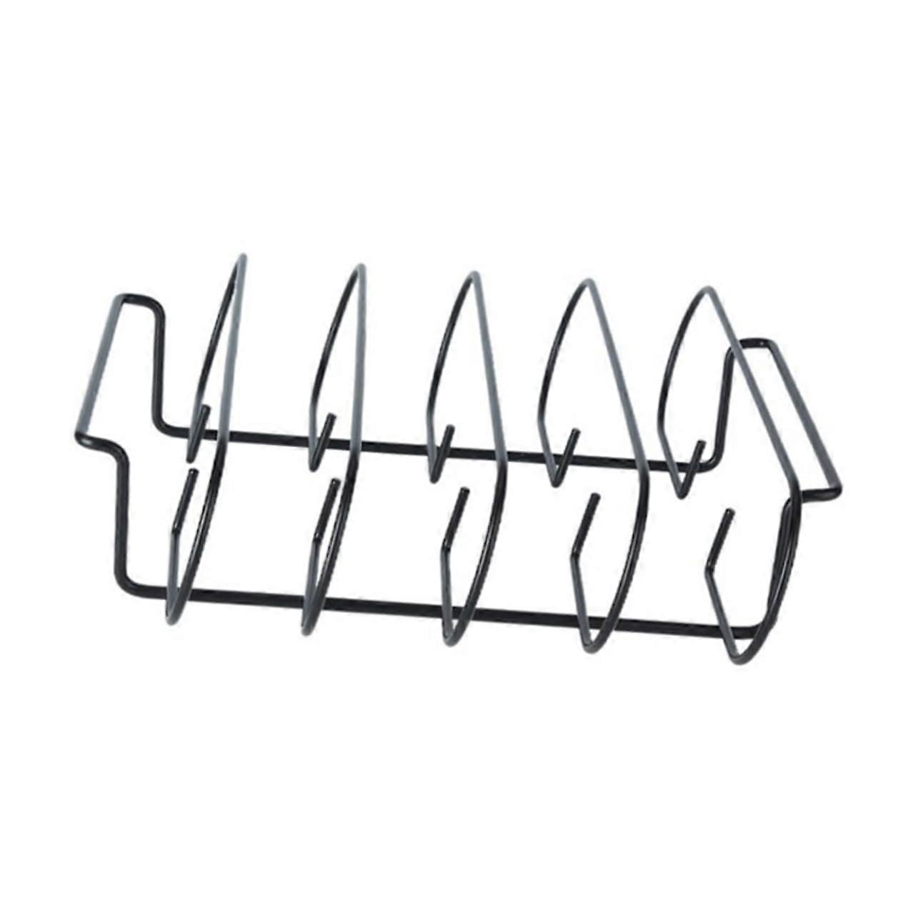 Grill Roasting Rack, Rib Rack Kit, Iron Wire, Black, Portable, For Beef And Lamb Ribs, 1-Piece