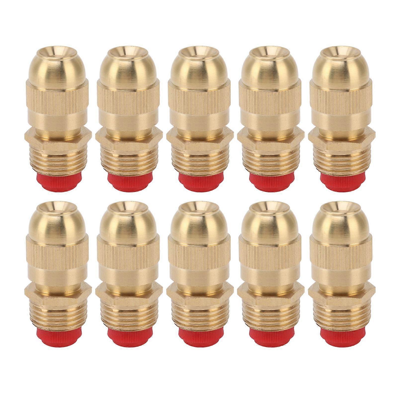 Brass hose nozzle, Robust brass, 10 pieces, G1/2 external thread, Sprinkler nozzle
