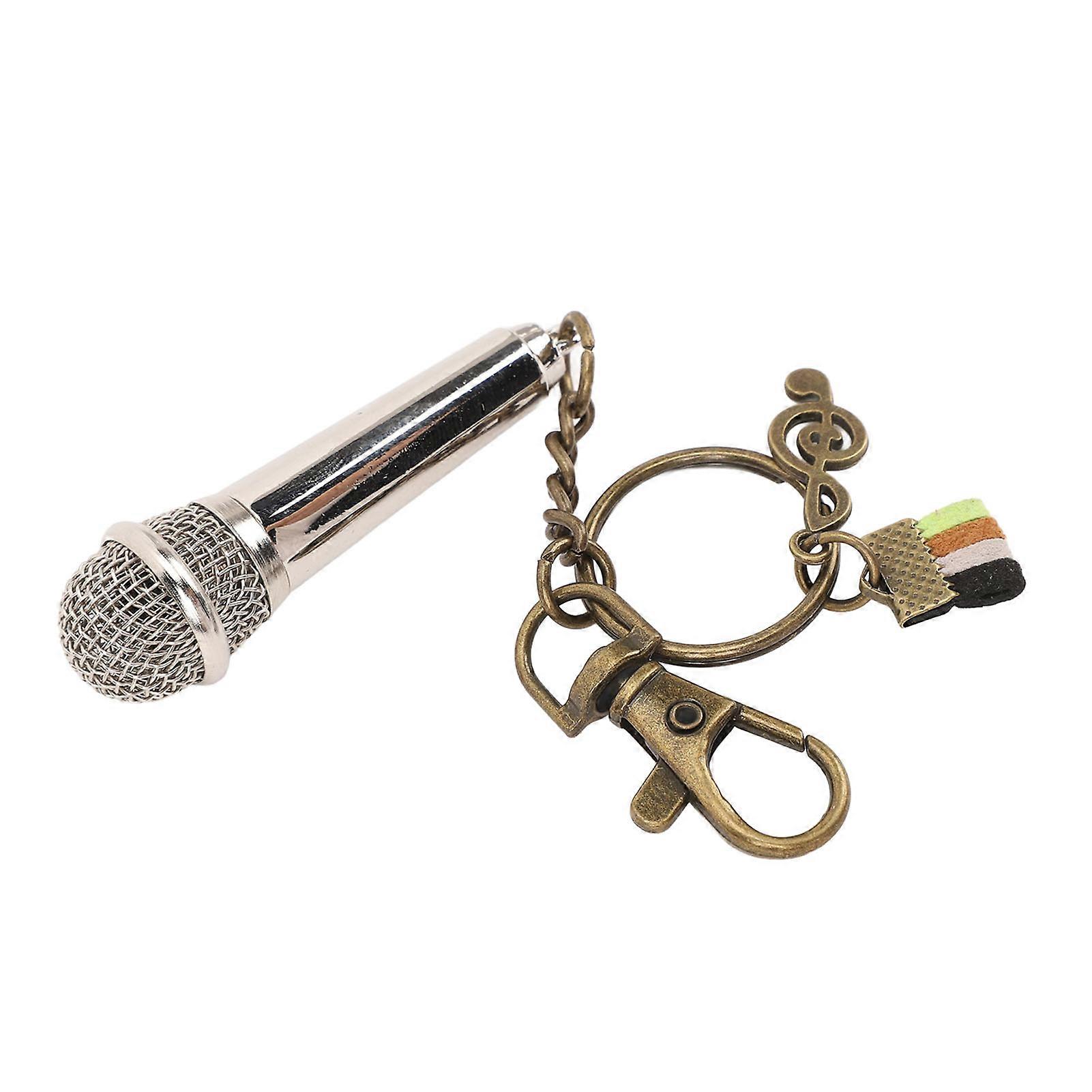 Miniature Mic Model Lifelike Decoration Exquisite Musical Instrument Ornament for Desk Display Shelf 