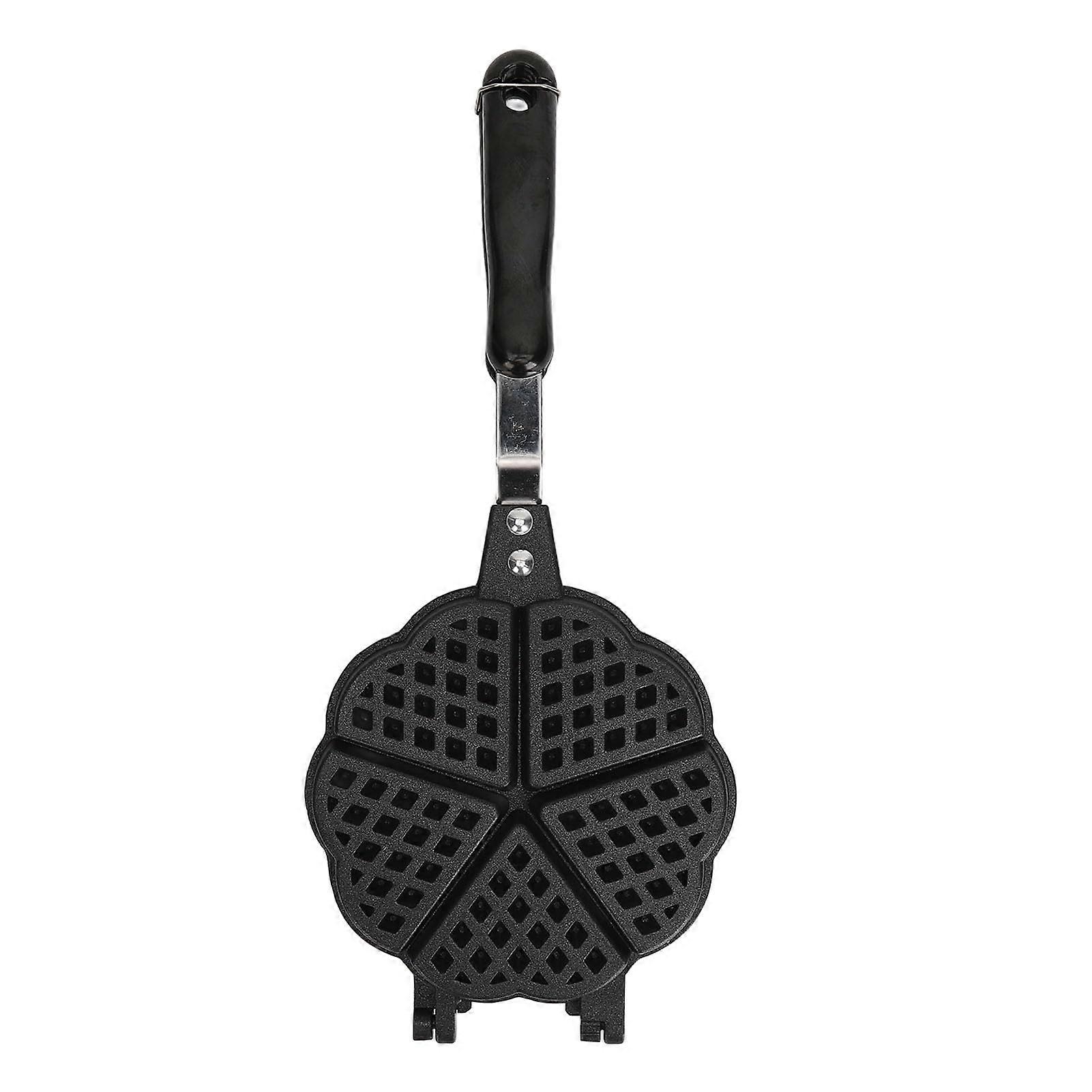 Waffle Iron Pan Nonstick 5.9 Inch Aluminium For Camping Stove-Top Use Waffle Pan - Easy Cleanup, Stovetop Compatible
