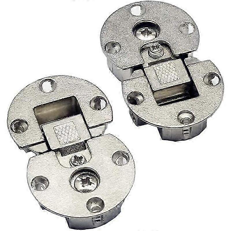 90-Degree Hidden Folding Hinge Set for Furniture - Semicircular Wooden Table Round Hinges - Pack of 2