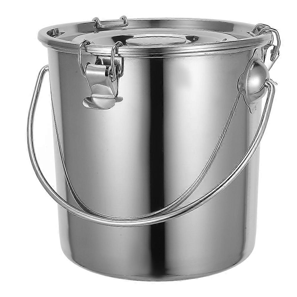 Stainless Steel Storage Bucket with Handle, Portable Oil Canister for Rice, Milk, and Water, Multi Functional Container with Stylish Design