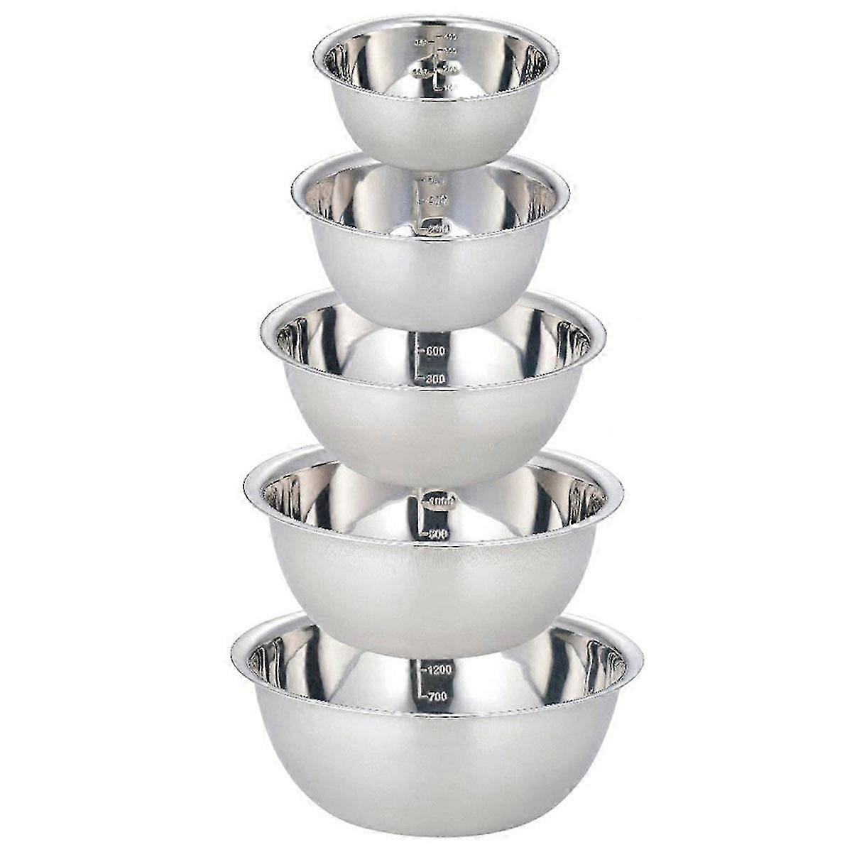 Mikseskåler i rustfritt stål sett for matlaging og baking